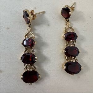 Vintage MFA 14k And Ruby Georgian Revival Earrings